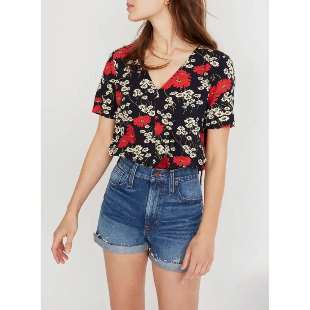 Madewell The Perfect Jean‎ Short 26 Ullman Raw Hem High Rise Denim Y2K